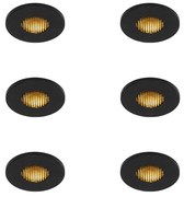Set de 6 spoturi încastrate moderne pentru baie negre IP54 - Shed Honey