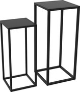 Outsunny Set de 2 Suporturi din Metal pentru Plante, Raft de Expunere a Florilor Stivuibil pentru Utilizare in Interior sau in Aer Liber | Aosom RO