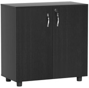 Vinsetto Dulap pentru Documente, cu Încuietoare, 2 Uși și Raft Interior, 80x40x80 cm, Negru | Aosom Romania