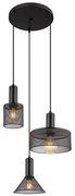 Lustră pe cablu JEDD 3xE27/60W/230V negru Globo 15648-3H