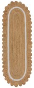 Covor tip traversă în culoare naturală/fildeș țesut manual din iută 80x230 cm Grace White – Flair Rugs