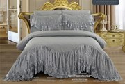 Cuvertura Pentru Pat Dublu 3 Piese de Lux, din Bumbac Finet Premium, Gri