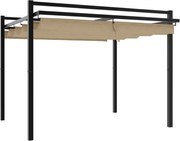 vidaXL Foișor de grădină acoperiș retractabil gri taupe 3x3 m aluminiu