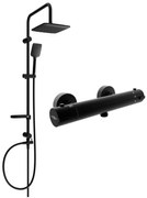 Mexen Sven set de duș exterior cu duș de plafon și baterie de duș termostatică Kai, negru - 77100262-70