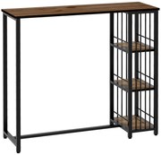 HOMCOM Masa de bar masa inalta de bucatarie mange-debout cu rafturi 120 x 40 x 105 cm picior otel negru | Aosom Romania