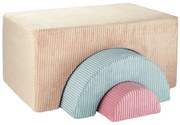 Teren de joacă din spumă maro deschis 3 buc. din catifea reiată înălțime 37 cm 75x49 cm Rainbow Montessori – Wigiwama