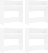 vidaXL Pantofare de perete, 4 buc., alb, 60x18x60 cm PAL