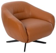 Fotoliu pivotant design LUX, Piele naturala, Cowhide maro