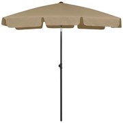 vidaXL Umbrelă de soare de plajă, taupe, 180x120 cm