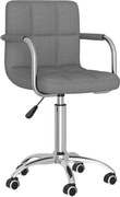 vidaXL Scaun de birou pivotant, gri deschis, material textil