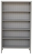 Biblioteca, gri, din lemn masiv, L110 cm, aspect rustic, Ernest