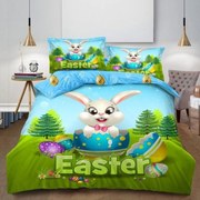 Lenjerie de pat 2 persoane, bumbac finet, 4 piese, 2 fete, Paste, SPAF27