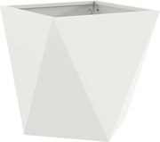 vidaXL Jardinieră Alb 50 x 50 x 50 cm Oțel