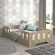 Pat pentru copii LAKI 140 x 70 cm în decor de stejar sonoma