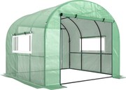 Outsunny Seră Tip Tunel 300 x 300cm Walk-In - Verde | Aosom Romania