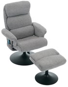 Fotoliu de relaxare cu funcție de înclinare și masaj în 5 puncte, Gri | Aosom Romania