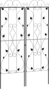 Outsunny Spalier din oțel set 2 buc. pentru înfigere, rezistent la rugină, suport cu frunze 50 x 181 cm Negru | Aosom Romania