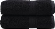 vidaXL Prosoape oaspeți premium SOLUND 2 buc. negru 30x50 cm 600 gsm