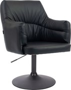HR840N Scaun Negru Piele Ecologica cu Bază Neagră