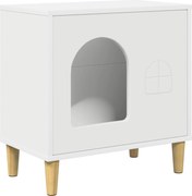 vidaXL Casa pentru pisici Alb 51 x 30 x 52 cm Lemn compozit