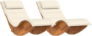 vidaXL Șezlong cu pernă 2-persoană 2 pcs Maro Lemn Solid de Acacia