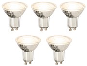 Set de 5 becuri LED GU10 reglabile 8W 650lm 2700K