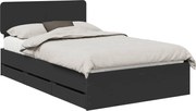 vidaXL Cadru de pat cu headboard Negru 120 x 190 cm Lemn prelucrat
