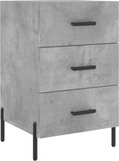 vidaXL Noptieră, gri beton, 40x40x66 cm, lemn compozit