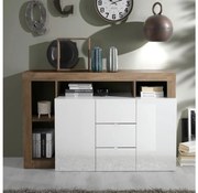 Comodă LENOR alb/stejar