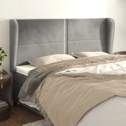 vidaXL Tăblie de pat cu aripioare gri deschis 183x23x118/128cm catifea