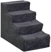 PawHut Scăriță pentru Câini Portabilă cu 4 Trepte, Scară pentru Animale Domestice, 60x35x44 cm, Gri Închis | Aosom Romania