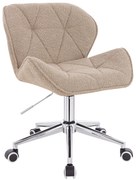 HR111K Scaun Latte Boucle cu Bază Cromata