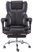 Scaun directorial, suport picioare, funcție recliner, SIB 818, PU, Negru