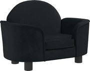 vidaXL Pat de câini, negru, 66x40x45 cm, catifea