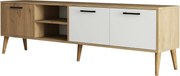 Comoda TV EXXEN-1585, stejar/alb, PAL melaminat, 180x35x53 cm
