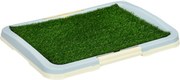Pawhut Toaleta Pentru Caini, Litiera Portabila Pentru Catei Cu Iarba Artificiala, Panou Cu Grila, Tava, 63 x 48,5 cm | Aosom Romania