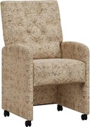 vidaXL Scaune de dining cu roți 2 pcs Gri deschis 58 x 67 x 97 cm