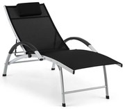 Blumfeldt Sun Valley, șezlong pliabil, pernă, negru