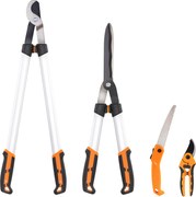 Outsunny Set de Grădinărit 4 Piese cu Foarfecă, Foarfece de Tăiat Crengi, Foarfece de Tuns și Fierăstrău Pliabil | Aosom Romania