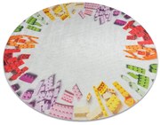 BAMBINO 38480 rotund covor lavabil Kit de construcție pentru copii anti-alunecare - gri / galben