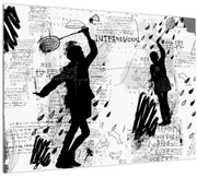 Tablou pe sticlă - Artă stradală - zarvă (70x50 cm)