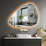 IREDA Oglindă de baie cu iluminare LED, 100 x 70 cm