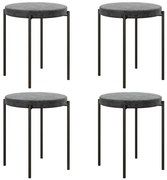 HOMCOM Set de 4 taburete de bucătărie, empilabile, stil catifea, până la 100 kg, cadru din oțel, 41,5 x 41,5 x 46 cm, Gri închis | Aosom Romania