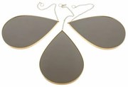 Oglindă de perete, set de 3, 27 x 1 x 19 cm