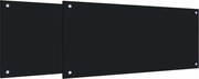 vidaXL Panou de bucătărie 2 pcs Negru 90 x 40 cm sticlă securizată
