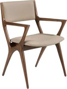 Scaun cu brate din lemn si piele sintetica Mink