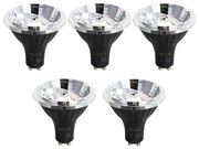 Set de 5 becuri LED GU10 reglabile 70mm 6.5W 600lm 2700K
