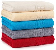 Set 5 Prosoape Baie, Bumbac 100% - Alb   Crem   Bleu   Gri   Rosu