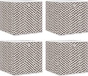 vidaXL Cutii depozitare pliabile 4 buc maro 32x32x32cm textil nețesut