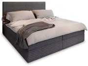 Pat tapițat boxspring ISPIRA 160x200 cm gri Saltele: Saltea cu arcuri Bonell